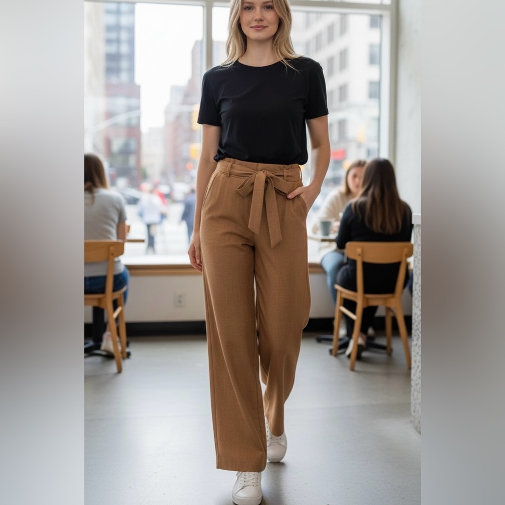 Banana Republic Size 2 Rowan Brown Wide Leg Pants NWOT